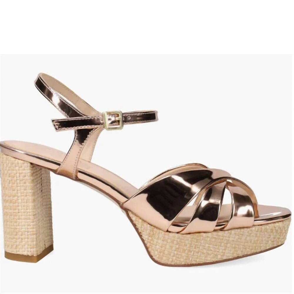 NEW PELLE MODA women's petina platform sandals in light gold